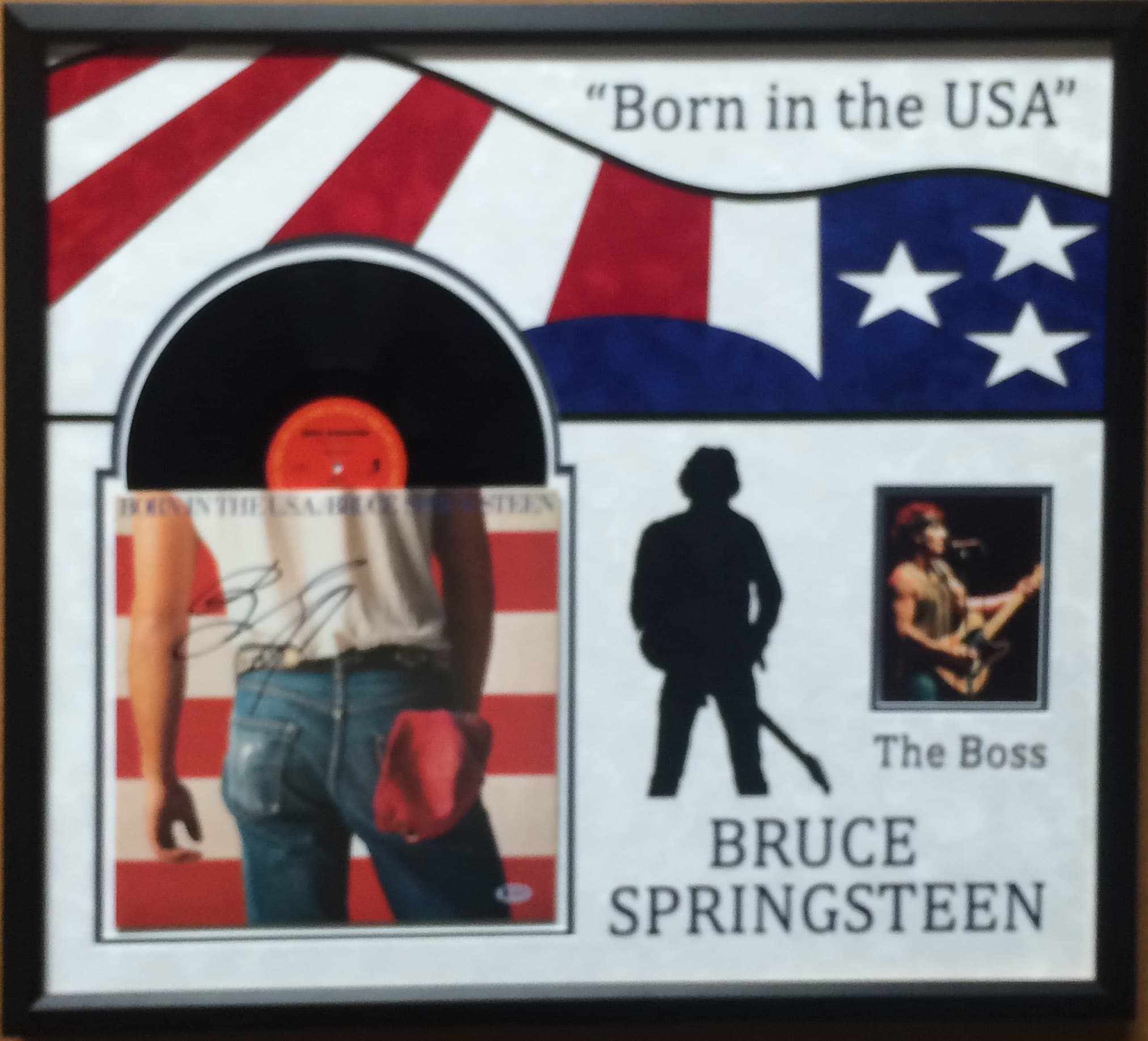 Framed Bruce Springsteen Born in the U.S.A. deluxe album commemorative with hand signature, a charity auction lot
