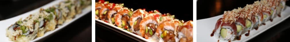 Platters of prepared sushi rolls laid out for a private party, offered as a charity auction experience